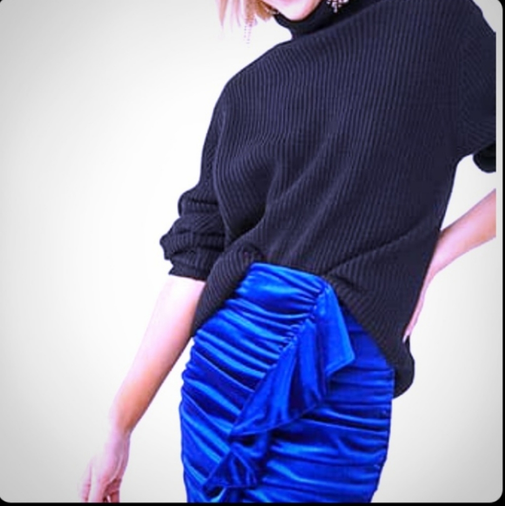 Forever 21 Royal Blue Velvet Skirt